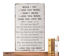 Love You More Metal Sign,Rustic Romantic Quote Vintage Decorative | Home Decor Wall Picture | for Home Office Apartment Living Room