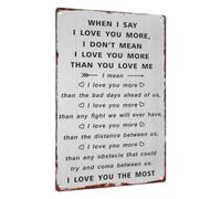 Love You More Sign | Metal Rustic Romantic Quote Decorative - Home Decor Wall Picture,for Dorm Office Apartment Living Room
