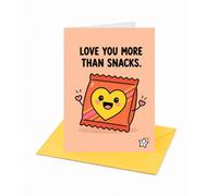 Love You More Than Snacks Open Card Valentine's Day, Anniversary