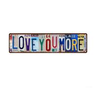Love You More Tin Wall Sign with Time-Honored Design Elements for Decorative Use in Multiple Interior Settings (Small)