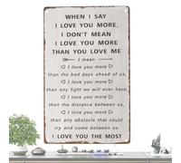 Love You More Wall Decor,Metal Rustic Romantic Quote Decorative,I Love You More Sign Picture | for Home Dorm Office Apartment Bedroom Decor