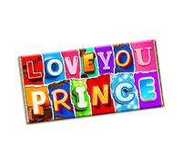Love you Prince Gift Chocolate Bar Gift Wrapper for Birthday, Anniversary, Christmas, Valentine (#1713) (without chocolate bar)