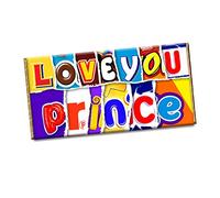 Love You Prince Novelty Chocolate Bar Wrapper Label for Valentines, Birthday, Xmas, Gift Present #713 (With Chocolate Bar)