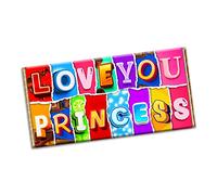 Love you Princess Gift Chocolate Bar Gift Wrapper for Birthday, Anniversary, Christmas, Valentine (#1714) (without chocolate bar)