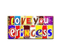 Love You Princess Novelty Chocolate Bar Gift Wrapper for Birthday, Anniversary, Christmas, Valentine (#714) (with chocolate bar)