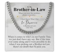 Love You This Much Brother In Law Gift | Mens 5mm Cuban Link Necklace | Brother In Law Birthday Present | 22" Length | Luxury Gift Box & Card, 22", Stainless Steel, No Gemstone