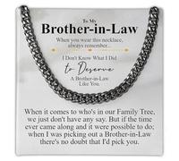 Love You This Much Brother In Law Gift | Mens 5mm Cuban Link Necklace | Brother In Law Birthday Present | 22" Length | Luxury Gift Box & Card, 22", Stainless Steel, No Gemstone