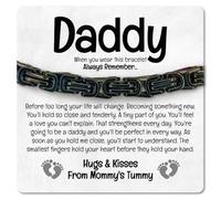 Love You This Much Daddy to Be Steel Bracelet with Card, Gift for Expecting Dad from Bump, Sentimental Dad to Be Father's Day Present, L, Stainless Steel, no gemstone