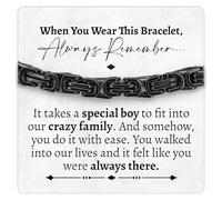 Love You This Much Daughters Boyfriend Gift | Men's 5mm Twist Steel Bracelet | 8" Adjustable + 1" Extender | Luxury Gift Box & Card, 8"+ 1" Adjustable, Stainless Steel, no gemstone