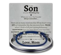 Love You This Much Meaningful Son Wedding Nautical Rope Cuff Bracelet | Gift for Groom from Mom | Mother to Son Wedding Gift | Groom Gift from Mother | Son Getting Married, 7.5 inches, Stainless Steel