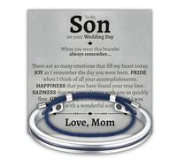 Love You This Much Nautical Son Wedding Cuff Bracelet | Gift for Groom from Mom | Stainless Steel