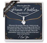 Love You This Much Promise 14k White Gold Necklace for Girlfriend | Romantic Birthday Gift for Girlfriend | Promise Necklace for Her | Best Gift for Girlfriend Christmas | Cute Meaningful Gf Gift,