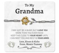 Love You This Much Sentimental Grandma To Be Jewelry, First Time Grandmother Gift, Grandma Pregnancy Announcement, Soon to Be Grandma, Expecting Grandma Gift, L, Stainless Steel, Cubic Zirconia
