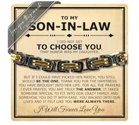 Love You This Much Son In Law Gift | Mens 5mm Twist Link Steel Bracelet | Best Present Ideas for Son in Law | 8" + 1" Extender | Luxury Gift Box & Card, 8-9" Adjustable, Stainless Steel, no gemstone