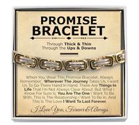 Love You This Much Through Thick and Thin Promise Bracelet for Him - 5mm Twisted 316L Surgical Steel - Highs and Lows Jewelry Gift for Boyfriend, Husband - Waterproof & Hypoallergenic with Luxury Gift