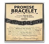 Love You This Much Through Thick and Thin Promise Bracelet for Him - 5mm Twisted 316L Surgical Steel - Highs and Lows Jewelry Gift for Boyfriend, Husband - Waterproof & Hypoallergenic with Luxury Gift