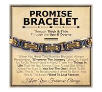 Love You This Much Through Thick and Thin Promise Bracelet for Him - 5mm Twisted 316L Surgical Steel - Highs and Lows Jewelry Gift for Boyfriend, Husband - Waterproof & Hypoallergenic with Luxury Gift
