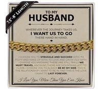 Love You This Much To My Husband Classic Steel Jewelry Gift Set| Romantic Gift for Husband | Best Gift for Husband Birthday | Unique Husband Gifts, 8" inches with 1" extender, Stainless Steel, no