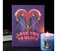 Love You To Death Canvas Plaque - Gothic Relationship Gift 19X25Cm
