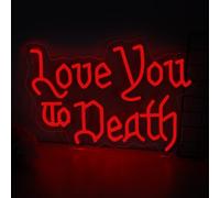 Love You to Death Neon Sign, Goth Lover Gift, 5-Level Dimmable Wedding LED Sign for Wall Decor, Witch Decor, Gifts for Goth Lovers, Goth Room Decor, Dark Art Decor, Gothic Wedding Sign