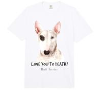 Love You to Death Watercolor | Bully Bull Terrier Dog Owner Comfort Colors Adult Heavyweight T-Shirt