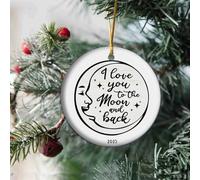 Love You to The Moon and Back - Couple Christmas Ornament 2025 - Our First Christmas Together - Gift for Girlfriend/Boyfriend