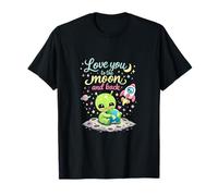 Love You to The Moon and Back Cute UFO Pun Design T-Shirt