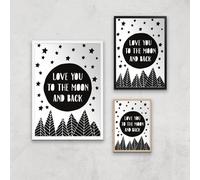 Love You To The Moon And Back Giclée Art Print - A2 - White Frame