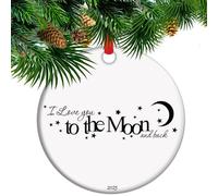 Love you to the moon and back, love you, Valentine, christmas ornament 2025