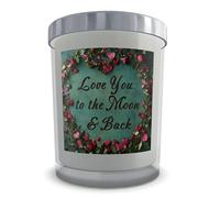 Love You to The Moon and Back Scented Candle with Gift Box, Amber Glass Jar, Valentine's Day, Mother's Day, Father's Day, Birthday, Romance (Medium, LimeBasil)