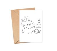 Love You To The Moon And To Saturn - Lyric Song Card - Romantic Card - Love You Card Gift For Him - Her - Anniversary Card - Gift Idea For Love - Valentine's Day Card - Greeting Card