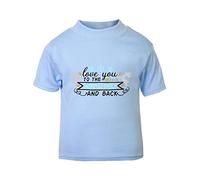 Love You to The North Pole and Back Short Sleeve Cotton Kids t Shirt, 2-3 Years, Pastel Blue