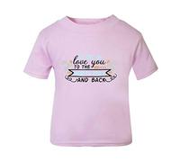 Love You to The North Pole and Back Short Sleeve Cotton Kids t Shirt, 2-3 Years, Pastel Pink