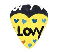 Love You With All My Heartguitar Plectrum 12 Piece Set, 3 Thicknesses With Case For Bass Guitar, &Electric Guitar And More.