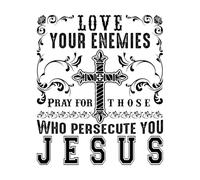 Love Your Enemies Pray Wall Decals PVC 41x48.7cm Removable Without Leaving Glue Black