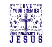 Love Your Enemies Pray Wall Decals PVC 65.6x77.9cm Do not Damage The Wall Surface DarkBlue
