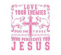 Love Your Enemies Pray Wall Stickers Paster Paper 41x48.7cm Multiple Size Options Pink