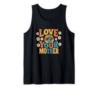 Love Your Mother Retro 70s Flowers Groovy Planet Earth Day Tank Top