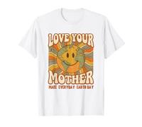 Love Your Mothers Earth Day Retro Groovy Environmental Women T-Shirt