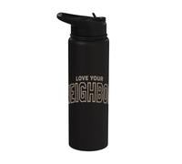 Love Your Neighbor Christian Faith Religious Scripture Stainless Steel Insulated Water Bottle