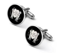 Love Your Self Round Cufflinks for Men Classic Cuff Links Jewellery for Wedding Business Party