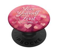 Love Yourself First Self Love Pink Heart PopSockets Adhesive PopGrip