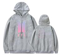Love Yourself Kpop Women Hoodies Sweatshirts Turtlenecks Outwear Hoodies Bangtan Boys New Album K-pop Clothes (Grey, Large)