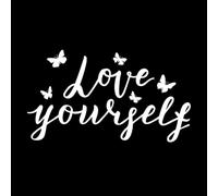 Love Yourself Lettering Quote self Care Single Word Modern Calligraphy Love Yourself Care Wall Stickers Paster Paper 54.4x96.2cm Equipped with Transfer Film kit White