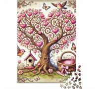 Love1000 Piece Thick Cardboard Heart Tree Jigsaw Puzzle Multi Pack Adult Teen Fans Cognitive Development Stress Relief Home Decor 70x50cm/1000pcs