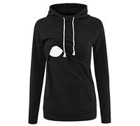 Love2Mi Maternity Nursing Hoodie Breastfeeding Sweatshirt Top Long Sleeves A-black