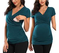 Love2Mi Maternity Nursing Shirt Short & Long Sleeve V-Neck Breastfeeding T-Shirt Pregnancy