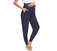 Love2Mi Maternity Women's Casual Pants Stretchy Comfortable Lounge Jogging Trousers Navy