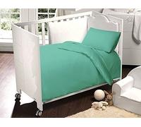 Love2Sleep Cotton Rich COT Bed Duvet Cover and Pillowcases Set 120 X 150 CM Teal