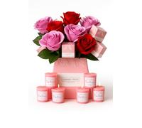 LoveableTreats Candle Bouquet - Luxury Present for Mum | Beautiful Birthday, Anniversary & Mother’s Day Present for Her. (Red & Soft Pink)